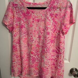 Lilly Pulitzer Pink and Orange Floral Tee